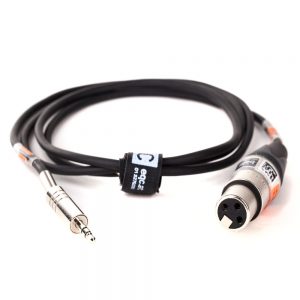 Adapterkabel mit Klinkenstecker und XLR-Buchse, 1 m Länge, führt das Signal symmetrisch (TRS).