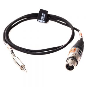 Adapterkabel mit Klinkenstecker und XLR-Buchse, 1 m Länge, führt linken und rechten Kanal summiert zusammen.