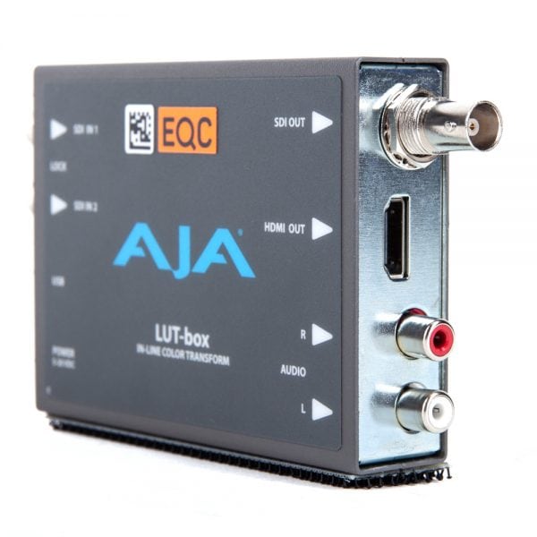 AJA LUT-Box zur Farbraumanpassung mit 3D-LUTs, unterstützt bis zu 17x17x17 bei 12-Bit-Verarbeitung.