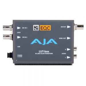 AJA LUT-Box zur Farbraumanpassung mit 3D-LUTs, unterstützt bis zu 17x17x17 bei 12-Bit-Verarbeitung.