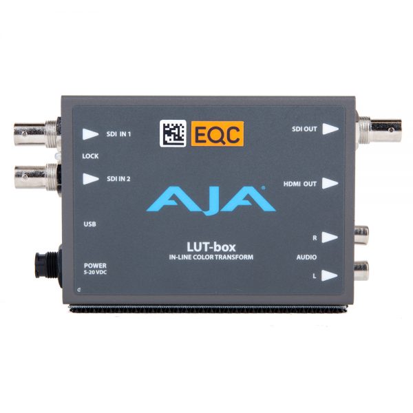 AJA LUT-Box zur Farbraumanpassung mit 3D-LUTs, unterstützt bis zu 17x17x17 bei 12-Bit-Verarbeitung.