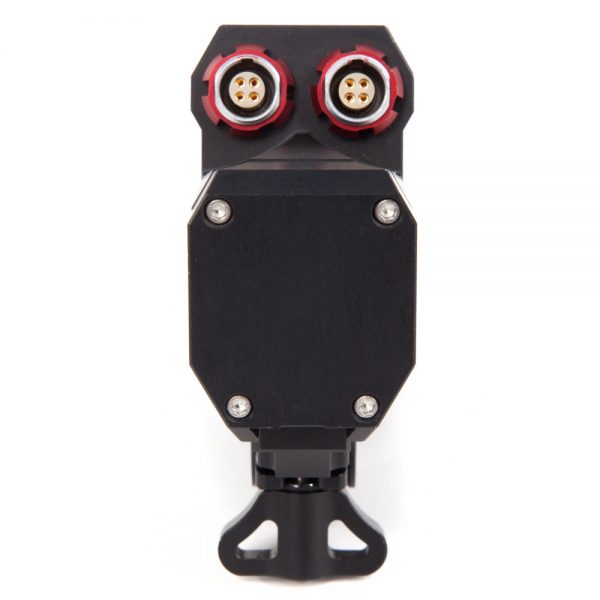 ARRI cforce mini Motoreinheit, ein kompakter Objektivmotor mit zwei LBUS-Anschlüssen für bis zu vier Motoren.