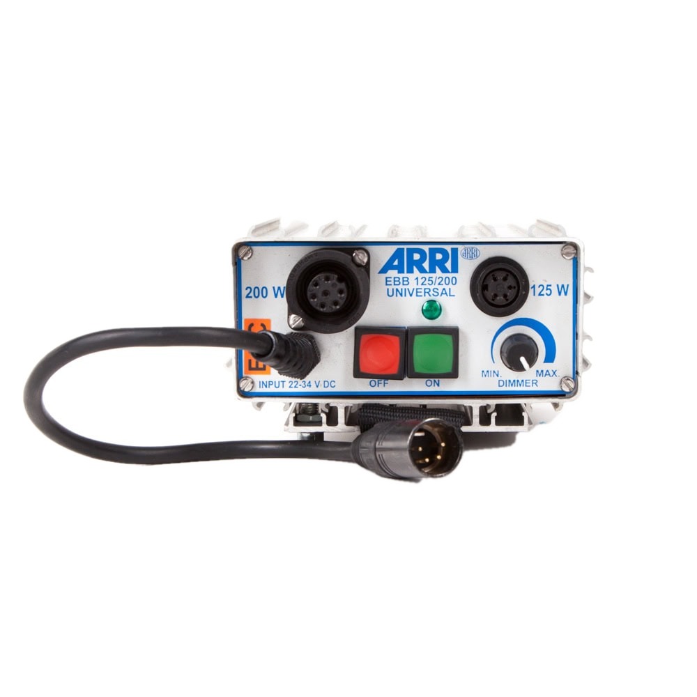 ARRI EBB 125/200 22-34V Vorschaltgerät, ein elektronisches HMI-Vorschaltgerät mit High-Speed bis 5000 fps.