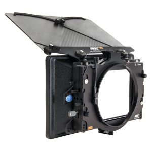 ARRI LMB 4x5 3-Stage Klemm-Kompendium, eine leichte Matte Box mit drei Filterstufen und Sonnenblende.