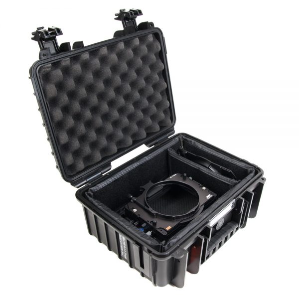 ARRI LMB 4x5 3-Stage Klemm-Kompendium, eine leichte Matte Box mit drei Filterstufen und Sonnenblende.