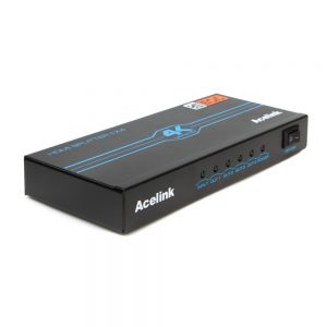 Acelink 4K HDMI-Verteiler mit einem Eingang und vier Ausgängen, unterstützt Auflösungen bis 4K bei 30 Hz.