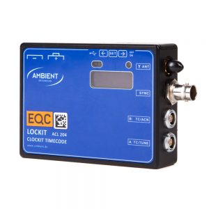 Ambient Clockit Lockit ACL204 Timecode-Generator mit sonnenlichtlesbarem OLED-Display und ACN-Netzwerk.