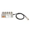 Verteilt einen Hirose-Ausgang auf zehn Ausgänge für Funkempfänger in Sound-Bag-Setups. Ambient Recording HVB-10 Hirose-Verteilerbox mit zehn 4-Pin-Hirose-Ausgängen aus Aluminium.