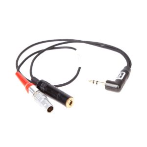 Ambient Lemo-TC-Y-Adapterkabel mit 3,5-mm-TRS-Eingang für Timecode und Audiosignal an der Kamera.