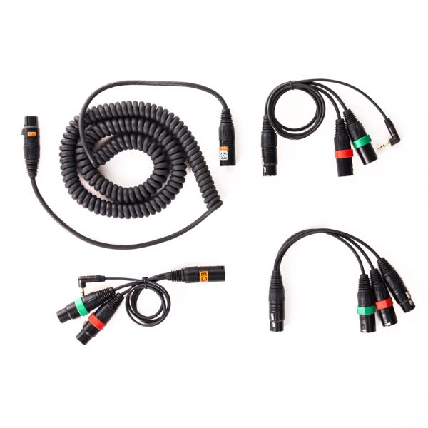 Ambient Mixer-MAZ Tieline-Spiralkabel mit XLR5F- und 3,5-mm-TRS-Rückwegen für Angel-Mischer-Aufbauten.