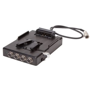 Ambient VPAK II V-Mount-Netzteil mit fünf 4-poligen Hirose-Ausgängen für Recorder, Mixer und Funkstrecken.