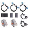 Im Set enthalten sind zwei NP-FM500H-Akkus, ein Ladegerät sowie D-Tap- und HDMI-Kabel. Aputure Array Trans HDMI Videofunk-Set mit NP-FM500H-Akkus und drei HDMI-Kabeln im Lieferumfang.