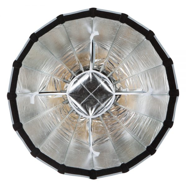 Aputure Light Dome Mini II Softbox 55cm mit Deflektor für vielseitige Lichtcharakteristik.