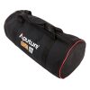 Die gepolsterte Tasche schützt die Softbox und das Zubehör auf dem Transport. Aputure Light Dome Mini II Softbox 55cm in einer gepolsterten Tragetasche mit Griff.