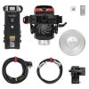 COB-LED-Scheinwerfer vergleichbar mit einer 1200-W-HMI, mit DMX-Steuerung, App-Anbindung und Ladefunktion für V-Mount-Akkus. Aputure Light Storm LS 600d Pro Tageslicht-LED-Scheinwerfer mit 5600 K Farbtemperatur und CRI/TLCI-Wert von 96.