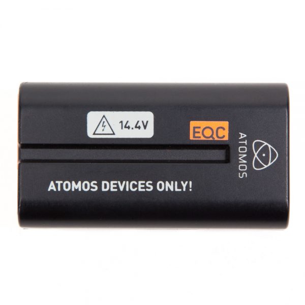 Atomos D-Tap-DC-Stromadapter, NP-förmiges Gehäuse mit seitlichem D-Tap-Steckkontakt für Akku-Gürtel.