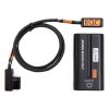 D-Tap-auf-DC-Adapter zur Versorgung von Recorder oder Monitor aus V-Mount- oder Gold-Mount-Akkus, inklusive Kabel. Atomos D-Tap-DC-Stromadapter mit angeschlossenem D-Tap-Kabel zur Stromversorgung aus einem Akku-Gürtel.