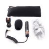 Das Set enthält Kamera-Halterung, zwei Windschutzarten sowie Ersatzbatterien und Tasche. Audio-Technica PRO 24-CM Stereo-Kondensatormikrofon im Set mit Fellwindschutz und Stofftasche.