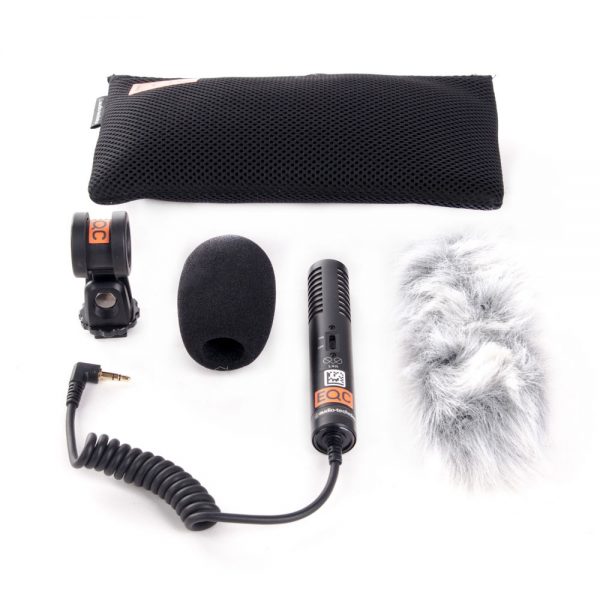 Audio-Technica PRO 24-CM Stereo-Kondensatormikrofon im Set mit Fellwindschutz und Stofftasche.