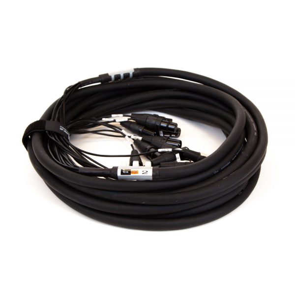 Audio-Multicore-Snake mit 8 symmetrischen Audiokanälen und 10 Metern Kabellänge.