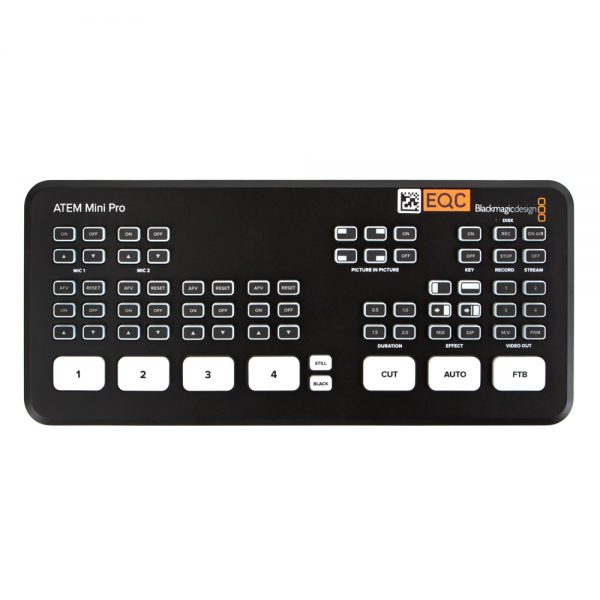 Blackmagic Design ATEM Mini Pro HD Videomischer mit eingebautem Hardware-Encoder für Livestreams.