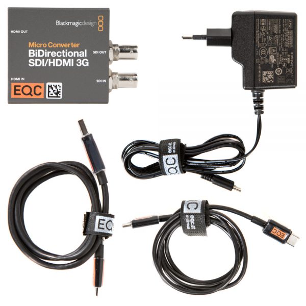 Blackmagic Design BiDirectional 3G SDI/HDMI Micro Converter im Set mit Netzteil und Anschlusskabeln.