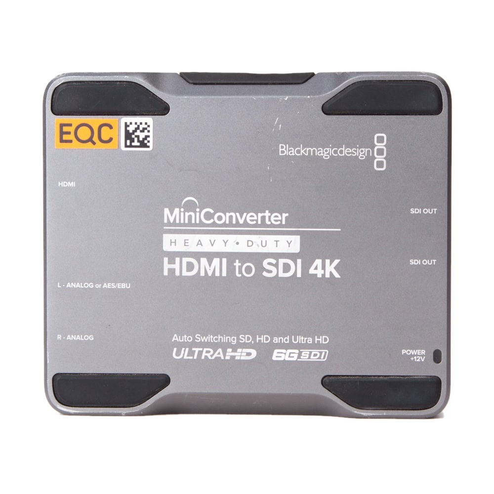 Blackmagic Design HDMI-auf-SDI 4K Mini Converter kann per Netzteil oder über D-Tap versorgt werden.