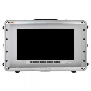 Blackmagic Design Mobile Live Monitor Unit 4K Monitor mit 15,6-Zoll-Bildschirm und Multi-Rate-12G-SDI-Eingang.