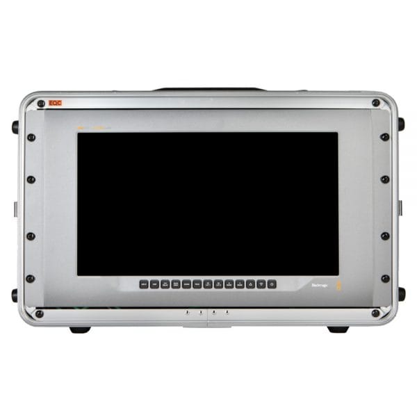 Blackmagic Design Mobile Live Monitor Unit 4K Monitor mit 15,6-Zoll-Bildschirm und Multi-Rate-12G-SDI-Eingang.