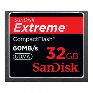 SanDisk Extreme CompactFlash-Karte mit 32 GB Kapazität und UDMA-Unterstützung für bis zu 60 MB/s.