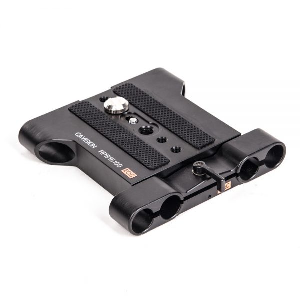 Cavision RBP15100, eine Baseplate mit acht Rod-Aufnahmen für 15-mm-LWS- und Studio-Standard.