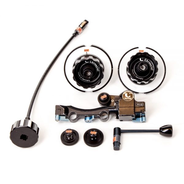 Chrosziel StudioRig Cine Follow Focus, mechanischer Schärfezieher für 15- und 19mm Rods mit Wechsel-Zahnringen.