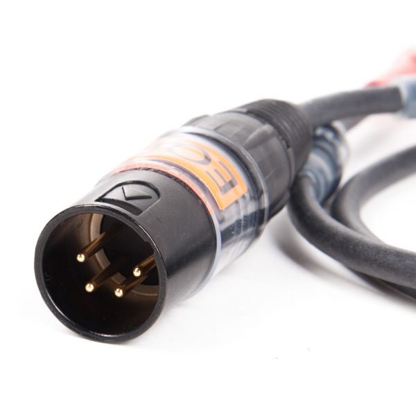 cmotion LPS-6 LBUS-Stromkabel mit Lemo-4-polig- und XLR-4-polig-Stecker, 80 cm lang.