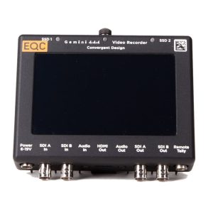 Convergent Design Gemini 4:4:4 Field-Recorder mit 5-Zoll-Touchscreen und zwei wechselbaren SSD-Slots.