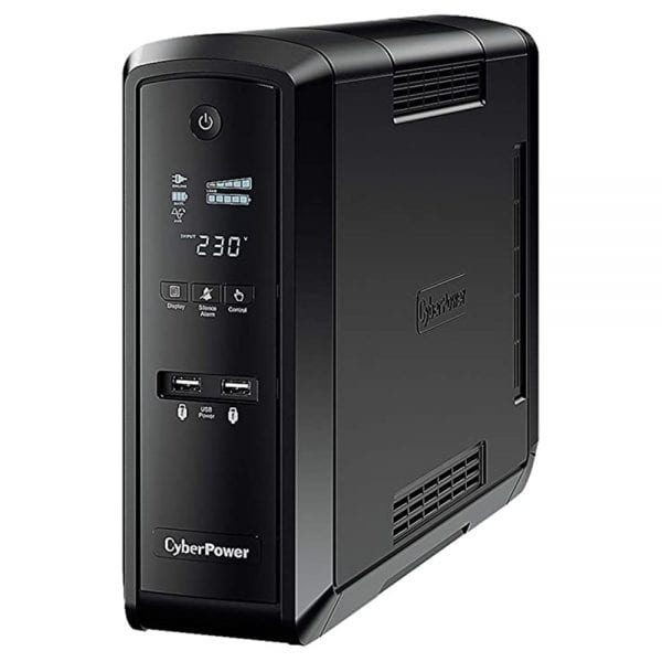 CyberPower Adaptive Sinewave USV mit 900 W Leistung und reiner Sinuswellenausgabe für DIT-Hardware am Set.