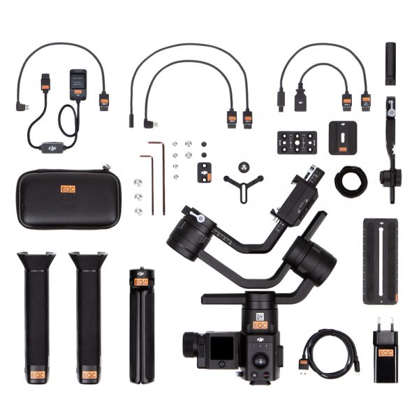DJI Ronin-S Gimbal, dreiachsiger Stabilisator mit 3,6 kg Nutzlast und bis zu 12 Stunden Laufzeit.