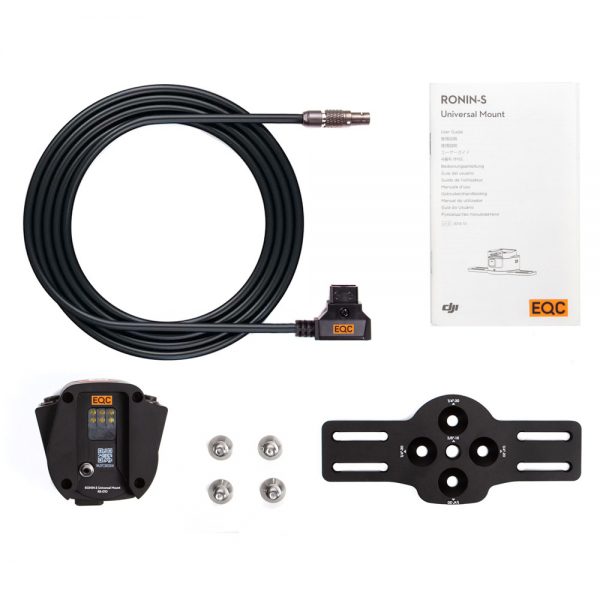 DJI Ronin-S Universalhalterung mit zwei LEMO-Anschlüssen und 5 Meter langem LEMO-zu-D-Tap-Kabel.