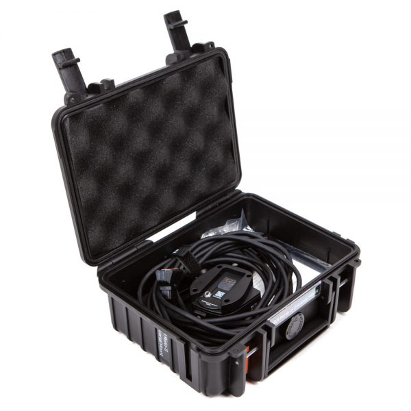 DJI Ronin-S Universalhalterung mit zwei LEMO-Anschlüssen und 5 Meter langem LEMO-zu-D-Tap-Kabel.