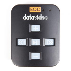 Datavideo WR-500 Bluetooth-Fernsteuerung für Teleprompter mit Wiedergabe-, Pause- und Sprungmarken-Tasten.