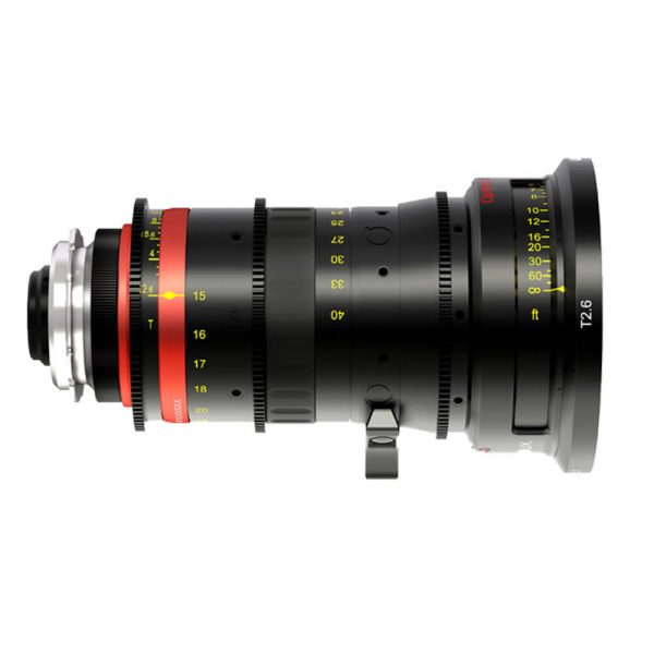 Angénieux Optimo 15-40mm Cine-Zoomobjektiv mit durchgehender Lichtstärke T2.6 und PL-Anschluss.