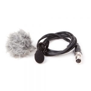 Lectrosonics M152/5P Ansteckmikrofon schwarz mit TA5F-Stecker und mitgeliefertem Fellwindschutz.