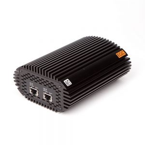 Sonnet Twin 10G Thunderbolt-2-Adapter mit zwei 10-Gigabit-Ethernet-Anschlüssen für schnelle Netzwerkverbindungen.