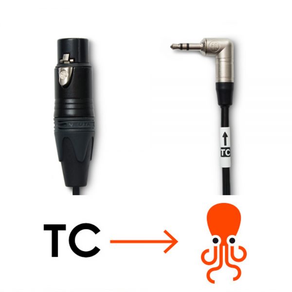 Tentacle Sync Adapterkabel mit dreipoliger XLR-Buchse auf 3,5-mm-Mini-TRS-Stecker zum Jam-Sync von Tentacle.
