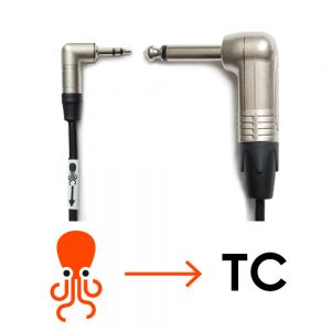 Tentacle Sync Adapterkabel, ein Timecode-Kabel mit 3,5-mm-Miniklinke auf 6,3-mm-Klinke, 35 cm lang.
