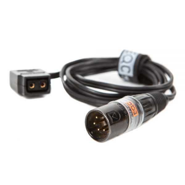 EQC Stromkabel führt einen 4-poligen XLR-Stecker auf eine D-Tap-Buchse für Zubehör.
