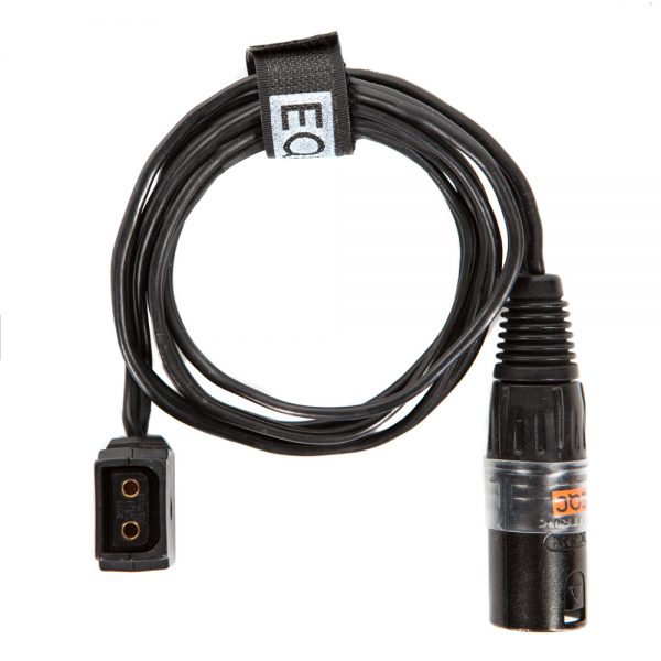 EQC Stromkabel führt einen 4-poligen XLR-Stecker auf eine D-Tap-Buchse für Zubehör.