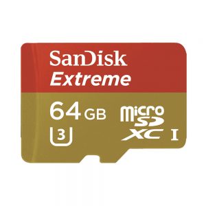 SanDisk Extreme microSDXC-Speicherkarte mit 64 GB Kapazität und UHS-I Class 3 (U3) für Full-HD und 4K.