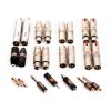 Deckt gängige Audio-Steckverbindungen zwischen XLR, Klinke und Cinch ab. EQC Audio Adapter Set #1 mit XLR-, Klinken- und Cinch-Adaptern im Überblick ausgelegt.
