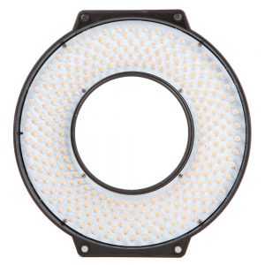 F&V R300S SE Bi-Color-Ringlicht mit stufenlos einstellbarer Farbtemperatur von 3200 bis 5600 K.