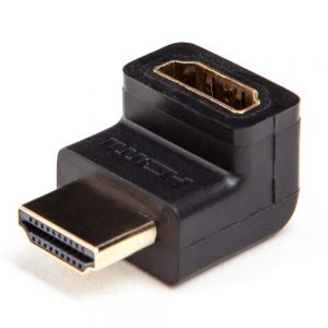 HDMI-Buchse-auf-HDMI-90°-Winkeladapter lenkt die Verbindung platzsparend um die Ecke.
